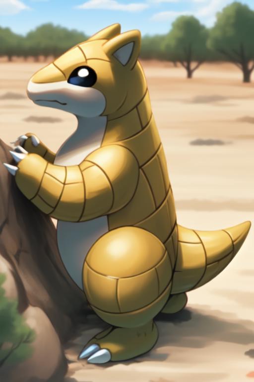 03762-3931785525-_lora_Sandshrew V4_1_ sandshrew, feral, claws, side view.png